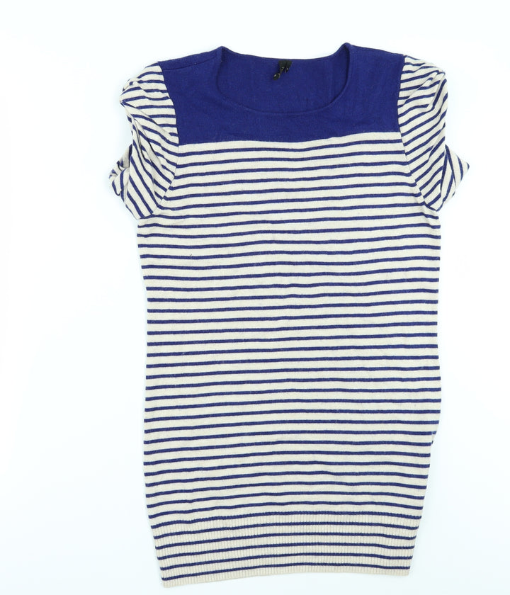 Topshop Womens Beige Striped  Pullover Jumper Size 12