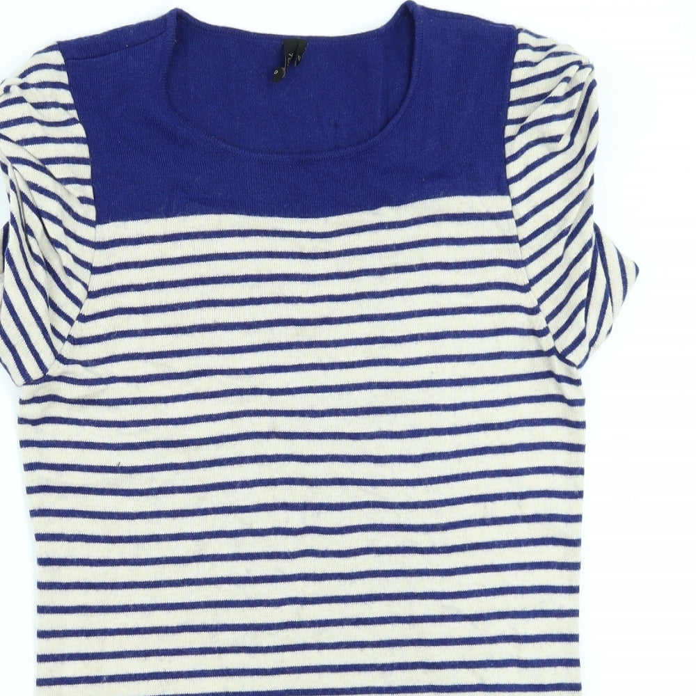 Topshop Womens Beige Striped  Pullover Jumper Size 12