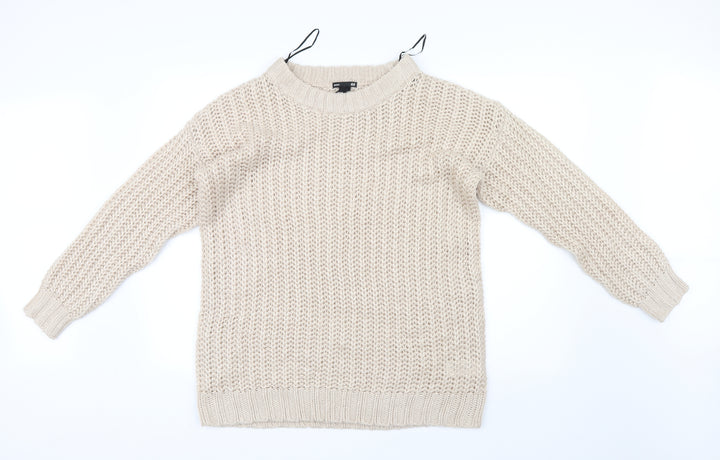 H&M Womens Ivory Knit Pullover Jumper Size 6