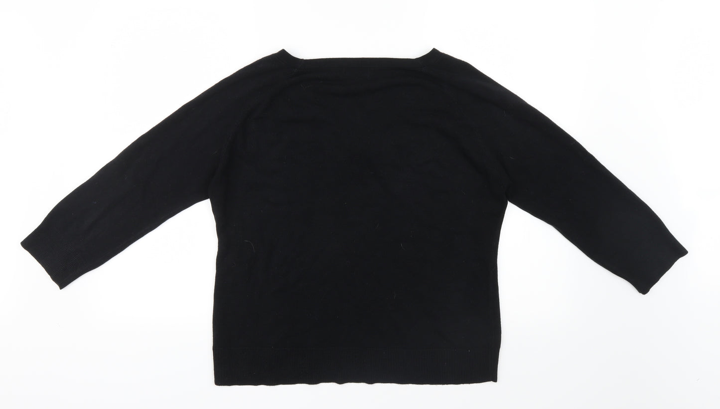 Florence + Fred Womens Black  Knit Pullover Jumper Size 20