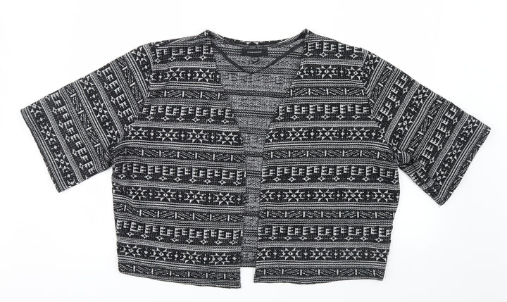 Atmosphere Womens Black Geometric Knit Cardigan Jumper Size 18