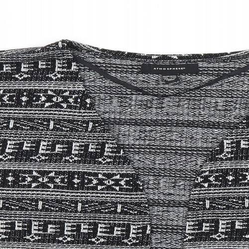 Atmosphere Womens Black Geometric Knit Cardigan Jumper Size 18