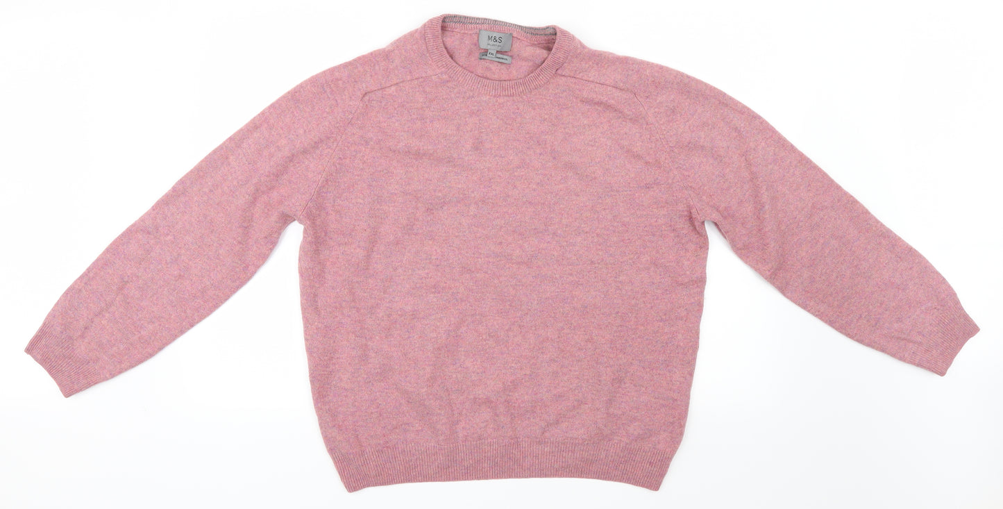 Marks and Spencer Mens Pink  Knit Pullover Jumper Size 2XL