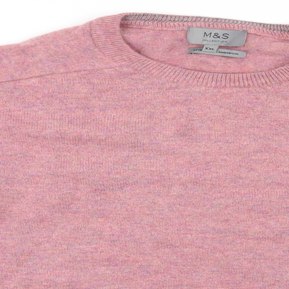 Marks and Spencer Mens Pink  Knit Pullover Jumper Size 2XL