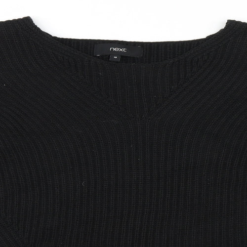 NEXT Womens Black  Knit Pullover Jumper Size 10  - Side zips