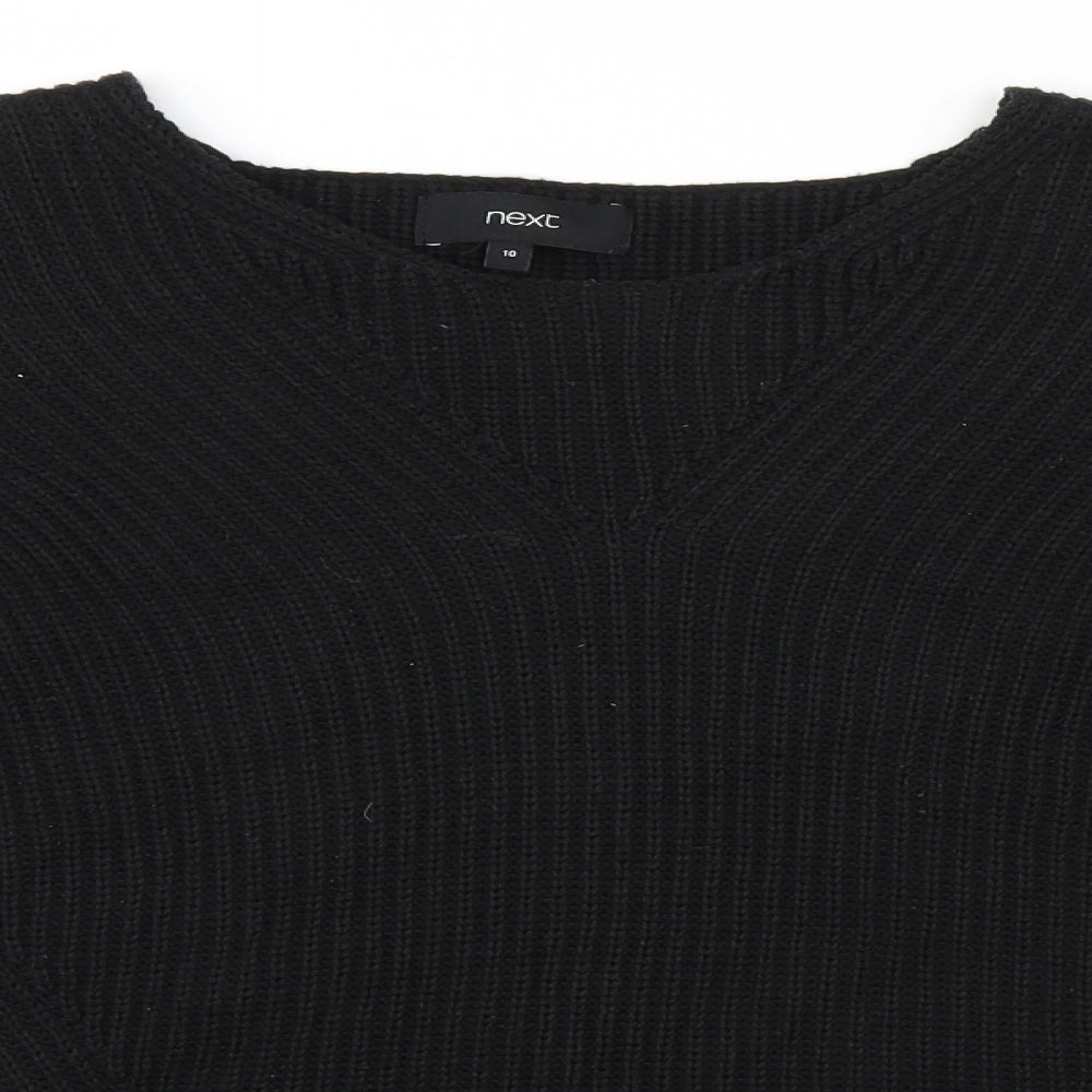 NEXT Womens Black  Knit Pullover Jumper Size 10  - Side zips