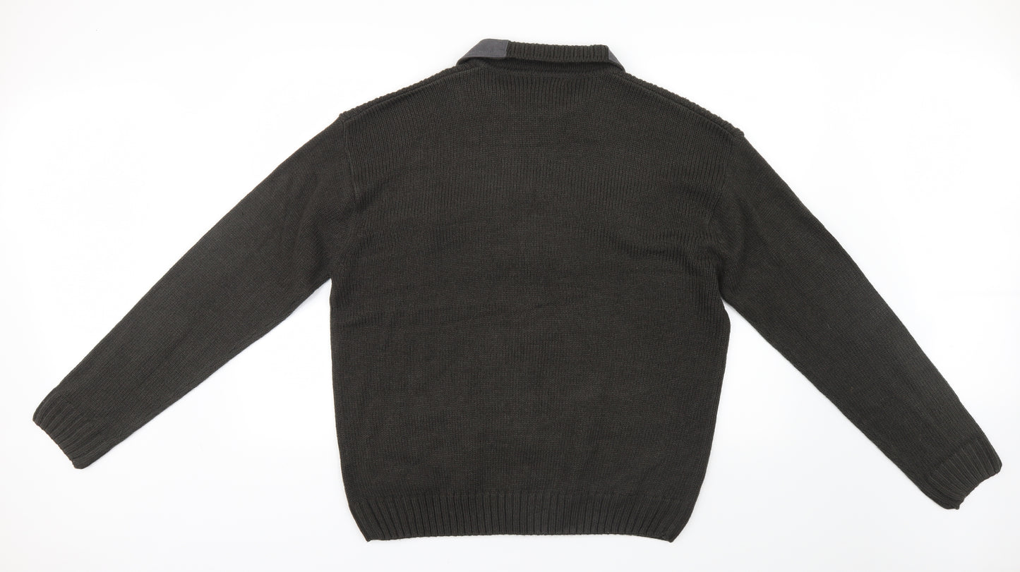 Jason Jones Mens Grey  Knit Jacket Coatigan Size XL