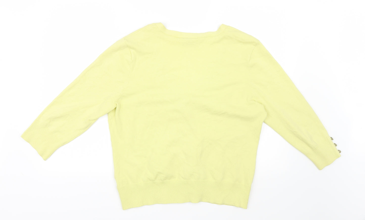Wallis Womens Yellow  Knit Cardigan Jumper Size 16