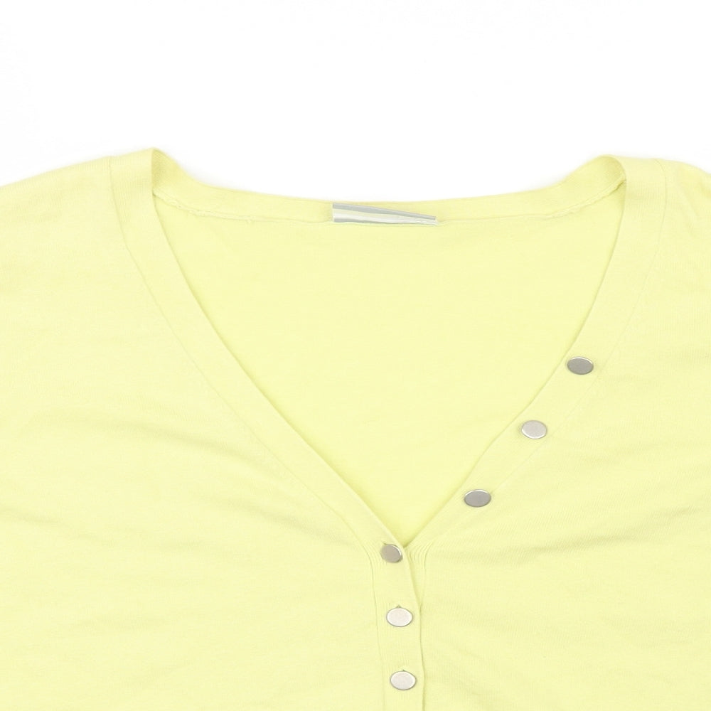 Wallis Womens Yellow  Knit Cardigan Jumper Size 16
