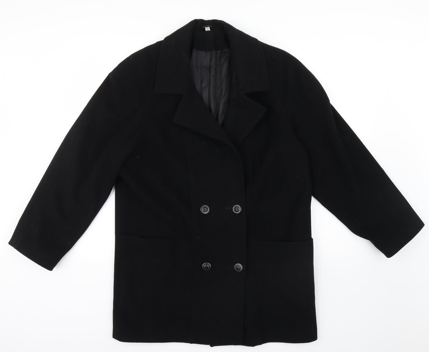 Preworn Womens Black   Pea Coat Coat Size 14