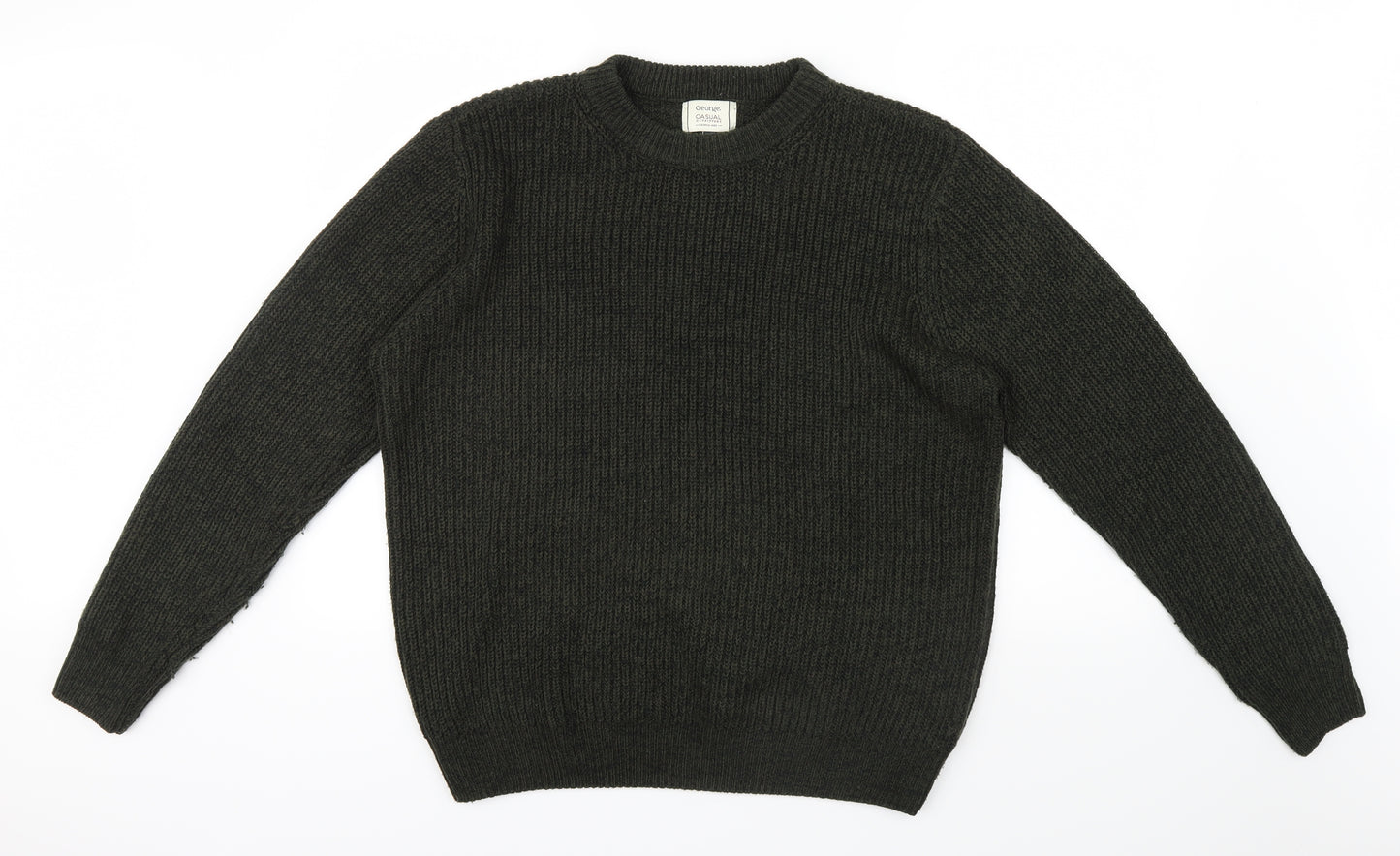 George Mens Green  Knit Pullover Jumper Size L