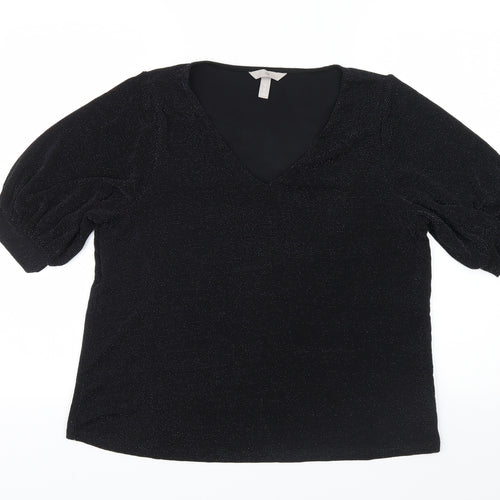 H&M Womens Black   Basic Blouse Size M