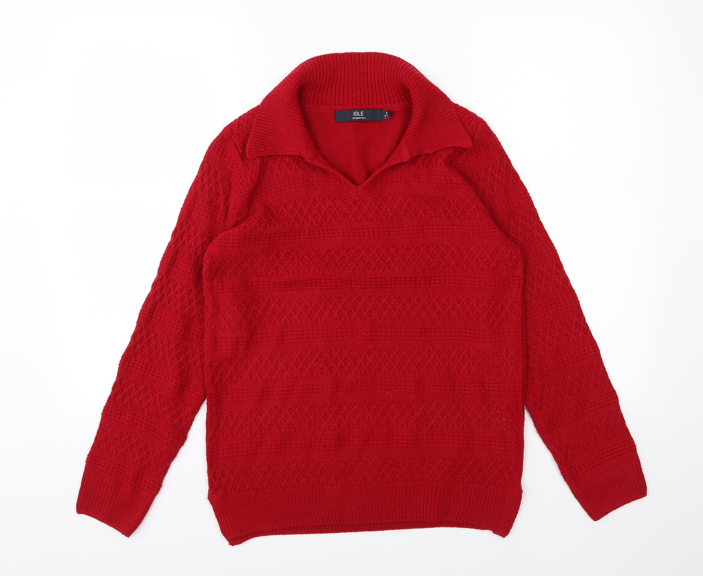 EWM Womens Red  Knit Pullover Jumper Size S