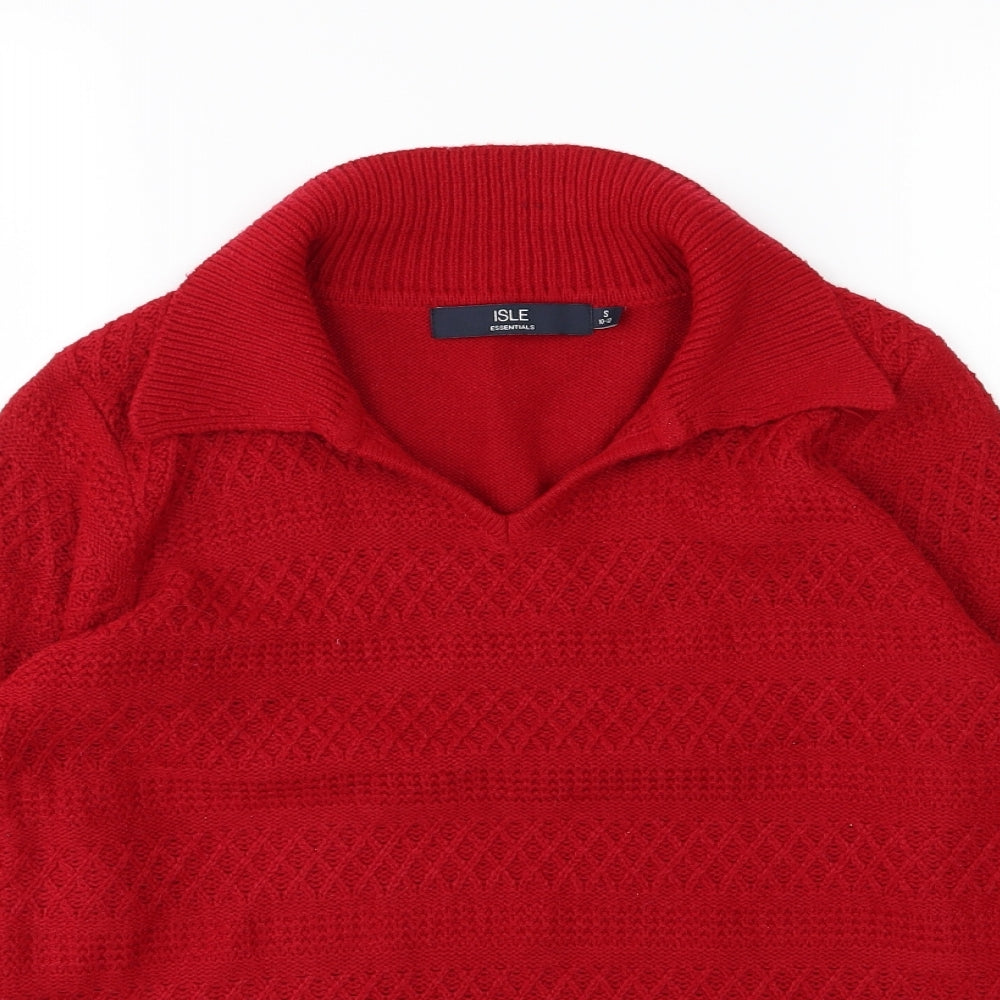 EWM Womens Red  Knit Pullover Jumper Size S