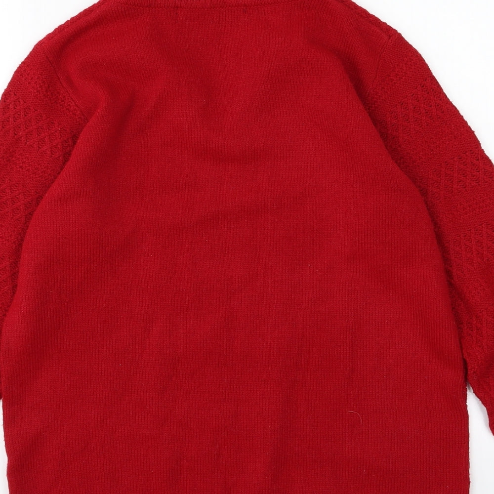 EWM Womens Red  Knit Pullover Jumper Size S