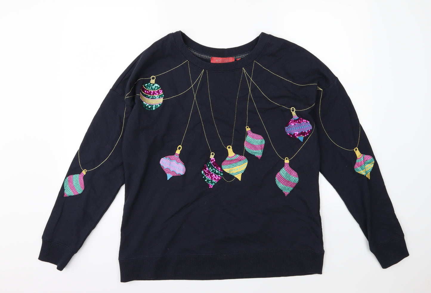 NEXT Womens Blue  Jersey Pullover Sweatshirt Size 16  - Christmas Bauble