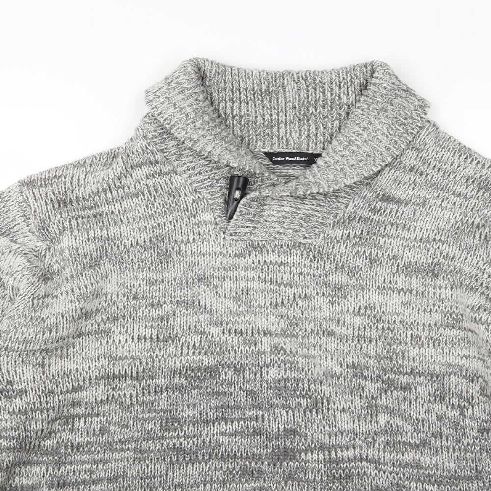 Cedar Wood State Mens Grey  Knit Pullover Jumper Size XL