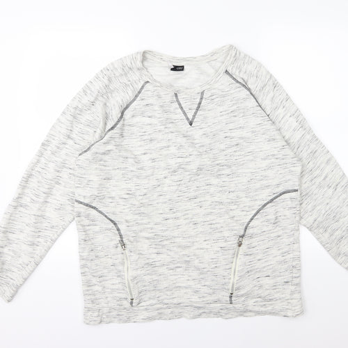 Sparkle & Fade Womens Ivory  Jersey Pullover Sweatshirt Size L
