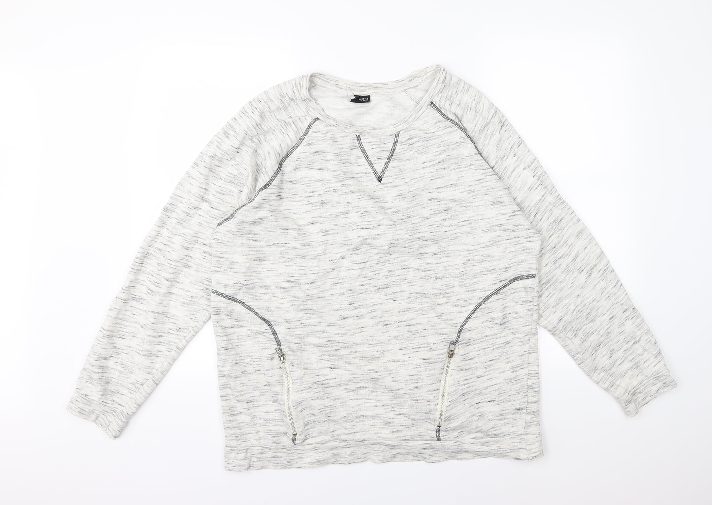 Sparkle & Fade Womens Ivory  Jersey Pullover Sweatshirt Size L