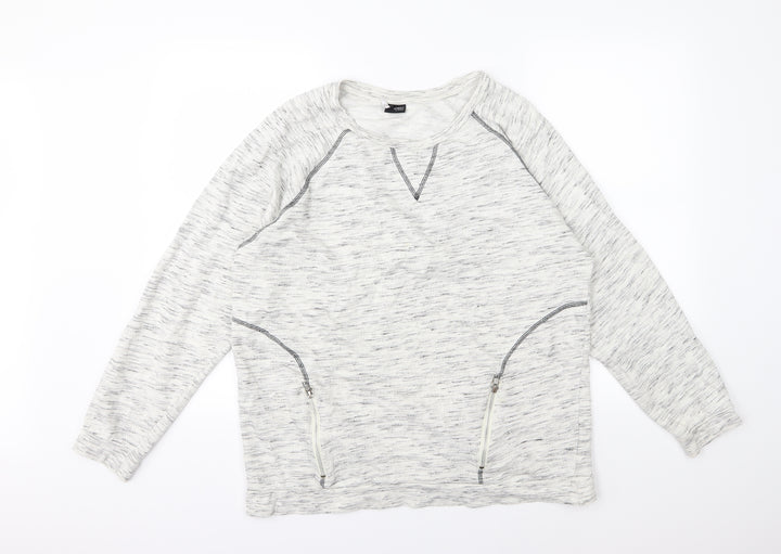 Sparkle & Fade Womens Ivory  Jersey Pullover Sweatshirt Size L