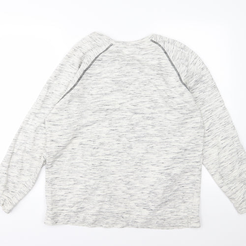 Sparkle & Fade Womens Ivory  Jersey Pullover Sweatshirt Size L