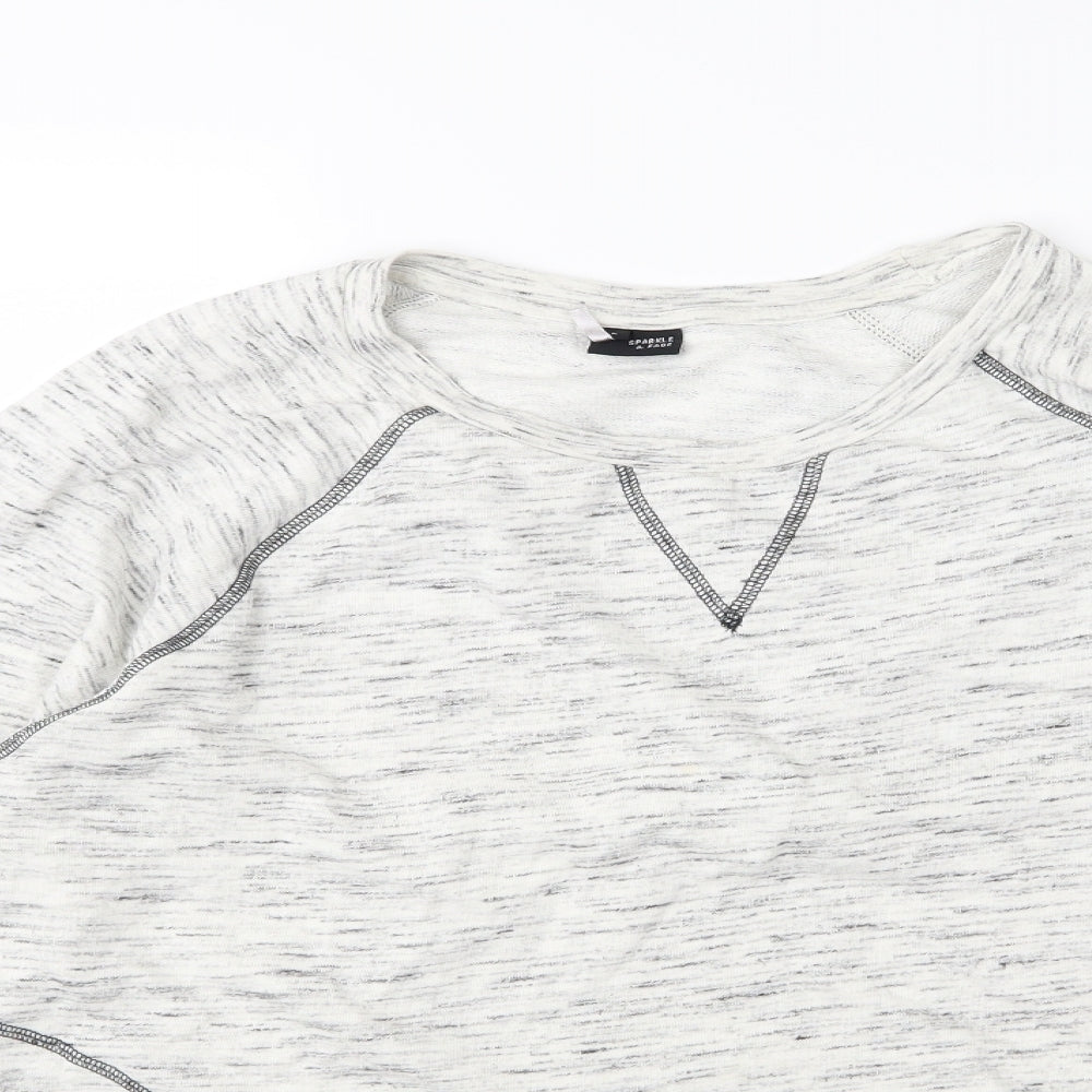 Sparkle & Fade Womens Ivory  Jersey Pullover Sweatshirt Size L