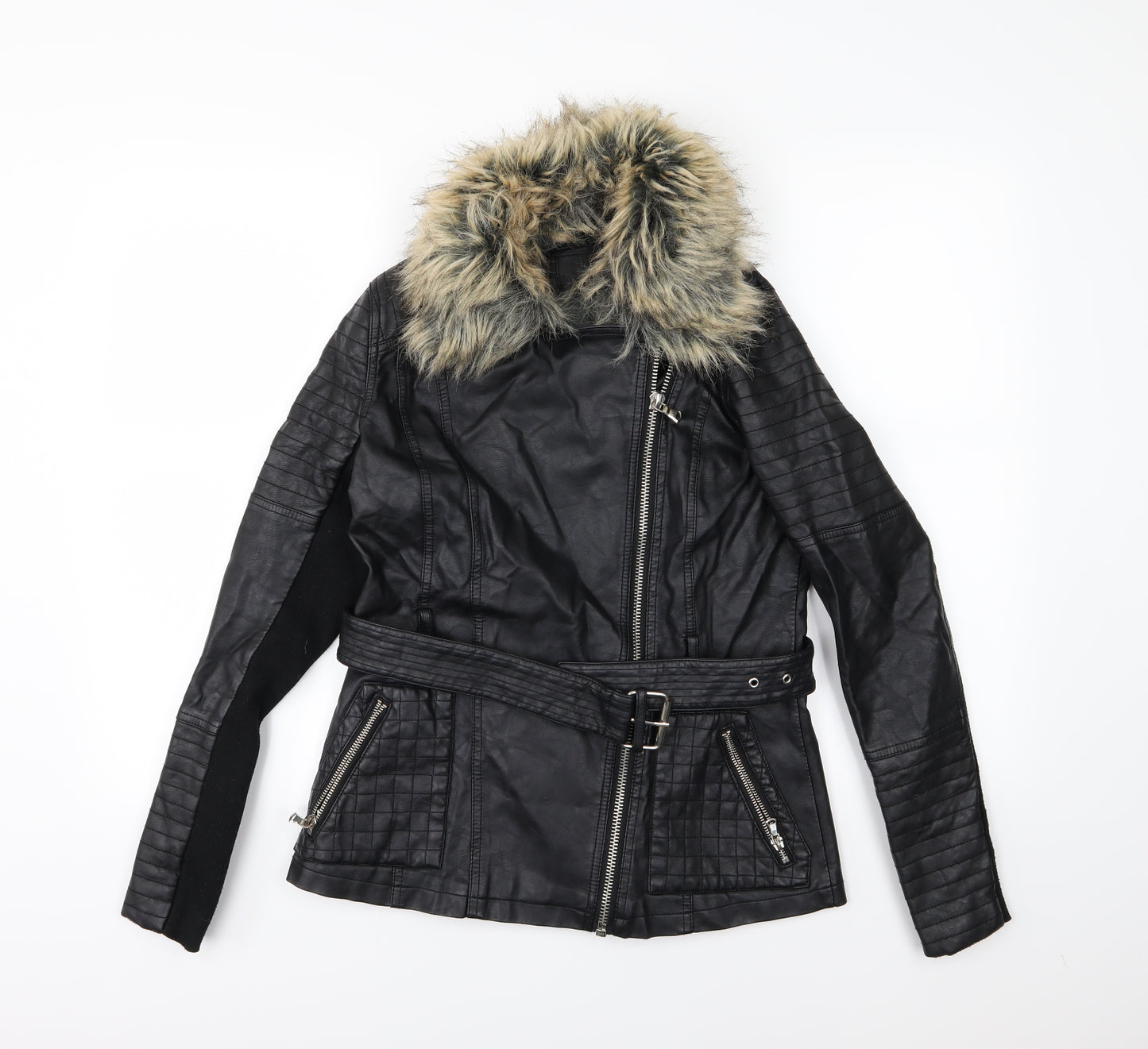 River Island Womens Black   Jacket  Size 10  - Leather Effect