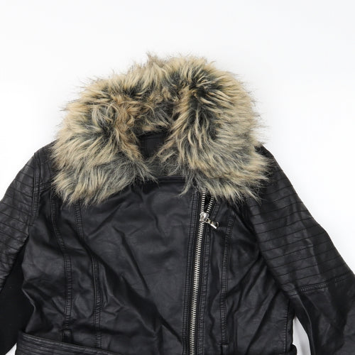 River Island Womens Black   Jacket  Size 10  - Leather Effect