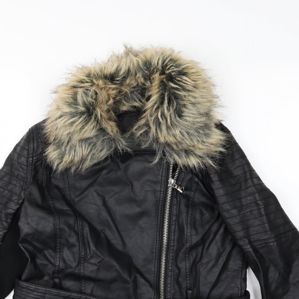 River Island Womens Black   Jacket  Size 10  - Leather Effect