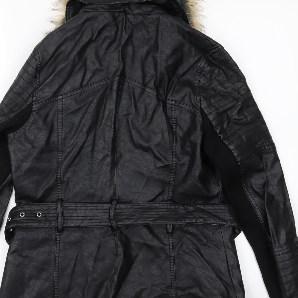River Island Womens Black   Jacket  Size 10  - Leather Effect