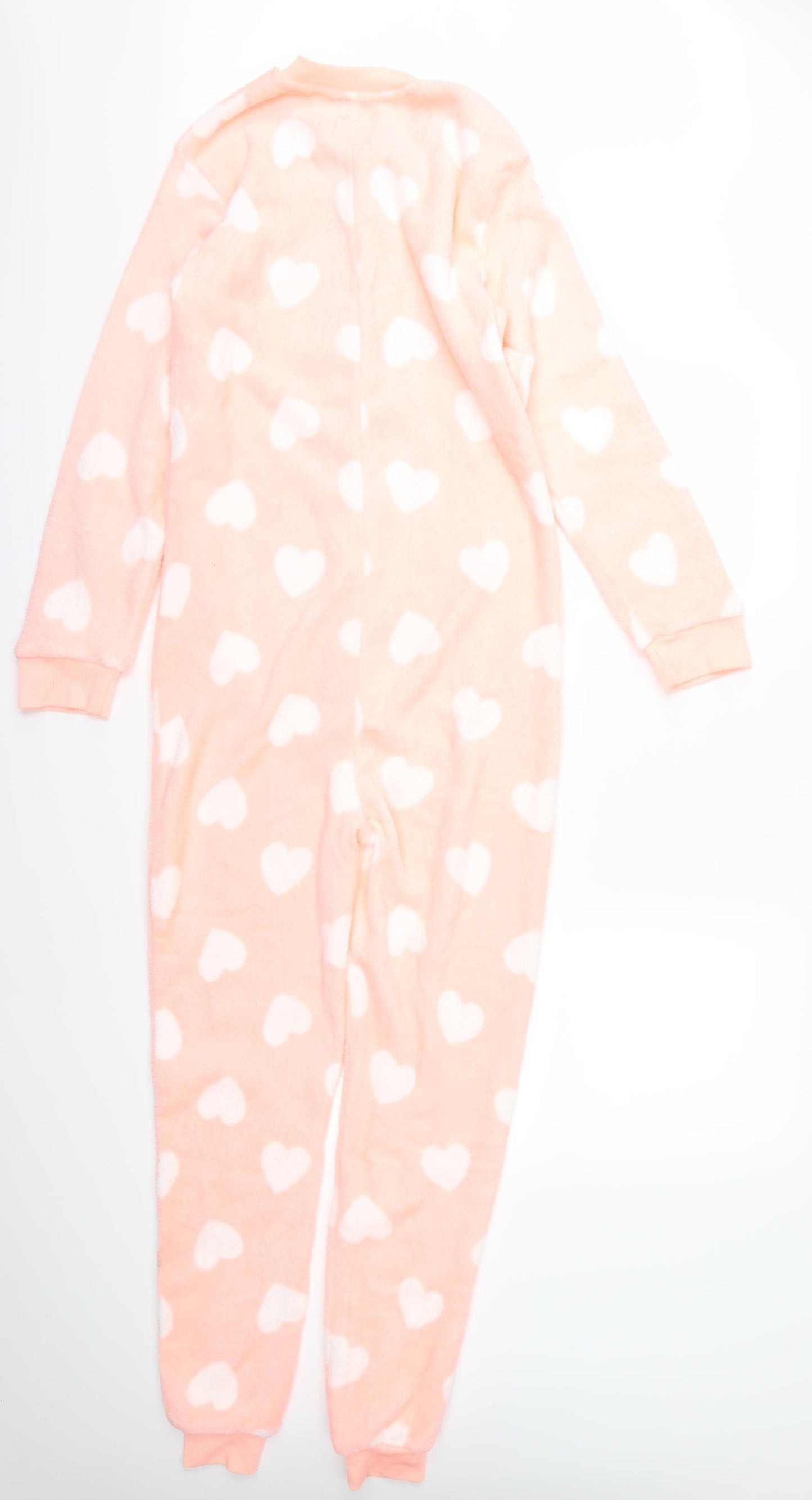 Primark Womens Pink  Fleece  One Piece Size XS  - Heart print