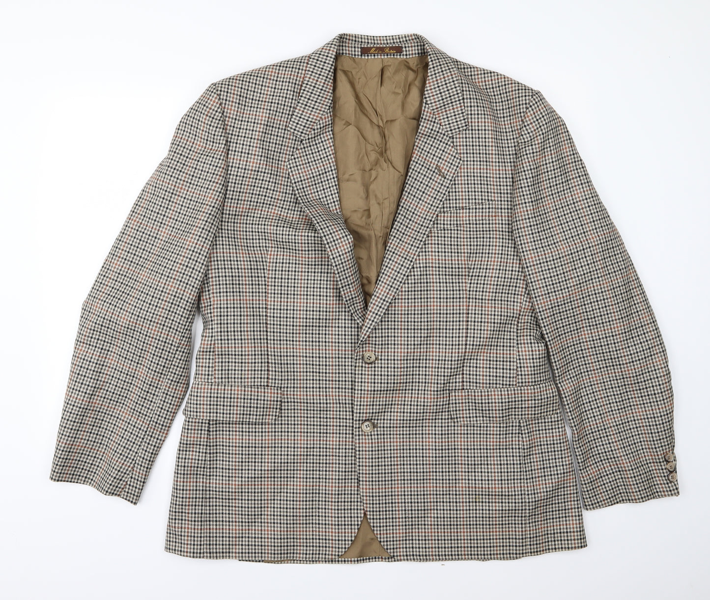 Dunn & Co Mens Brown Houndstooth  Jacket Suit Jacket Size 42