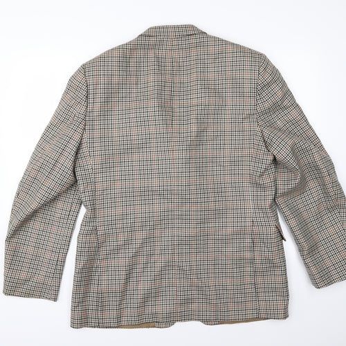 Dunn & Co Mens Brown Houndstooth  Jacket Suit Jacket Size 42