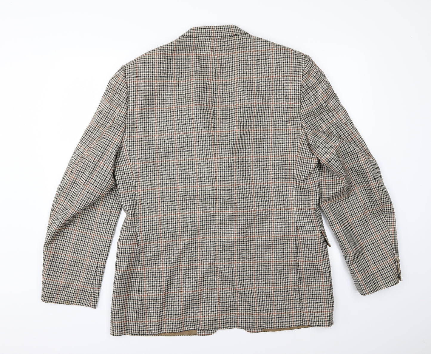 Dunn & Co Mens Brown Houndstooth  Jacket Suit Jacket Size 42