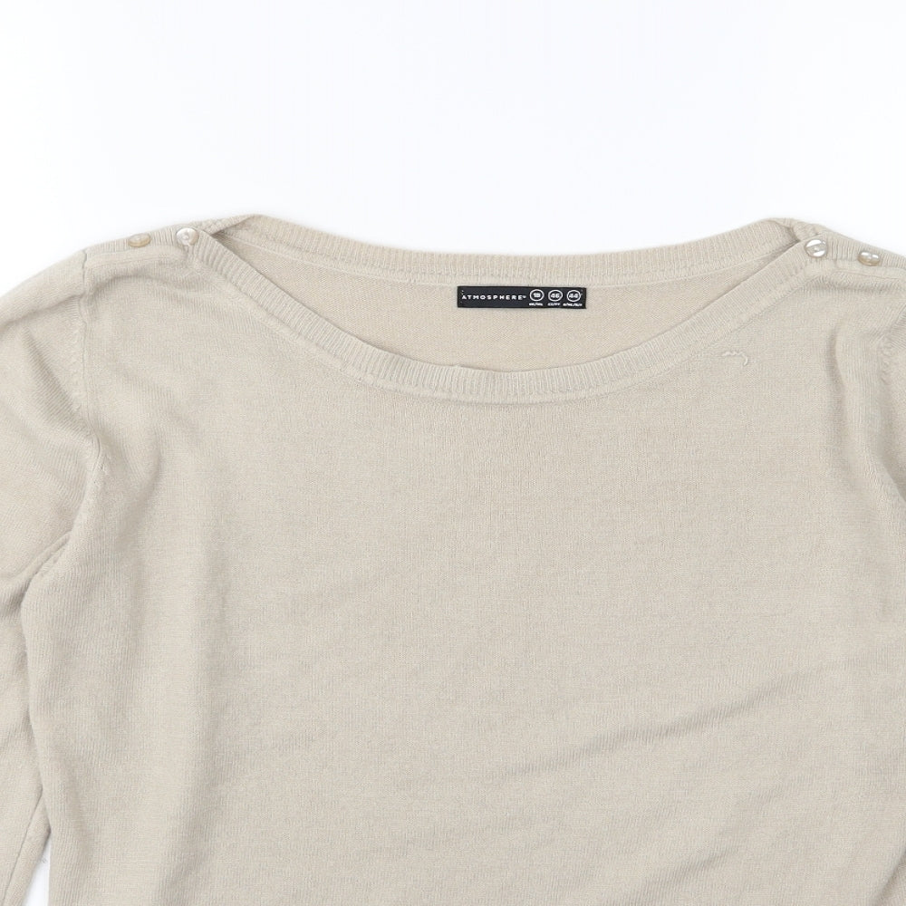 Atmosphere Womens Beige  Knit Pullover Jumper Size 18