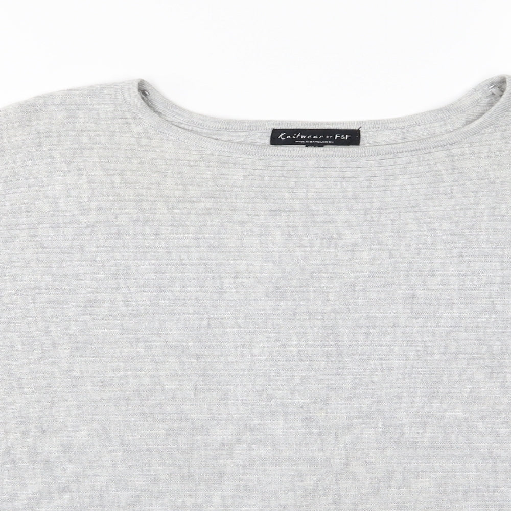 F&F Womens Grey  Knit Pullover Jumper Size 8