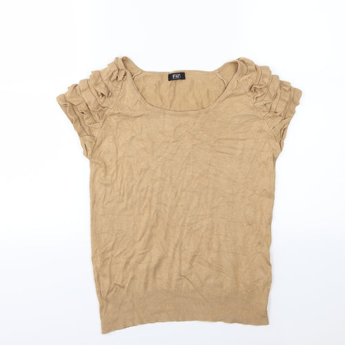 F&F Womens Brown  Knit Pullover Jumper Size 14