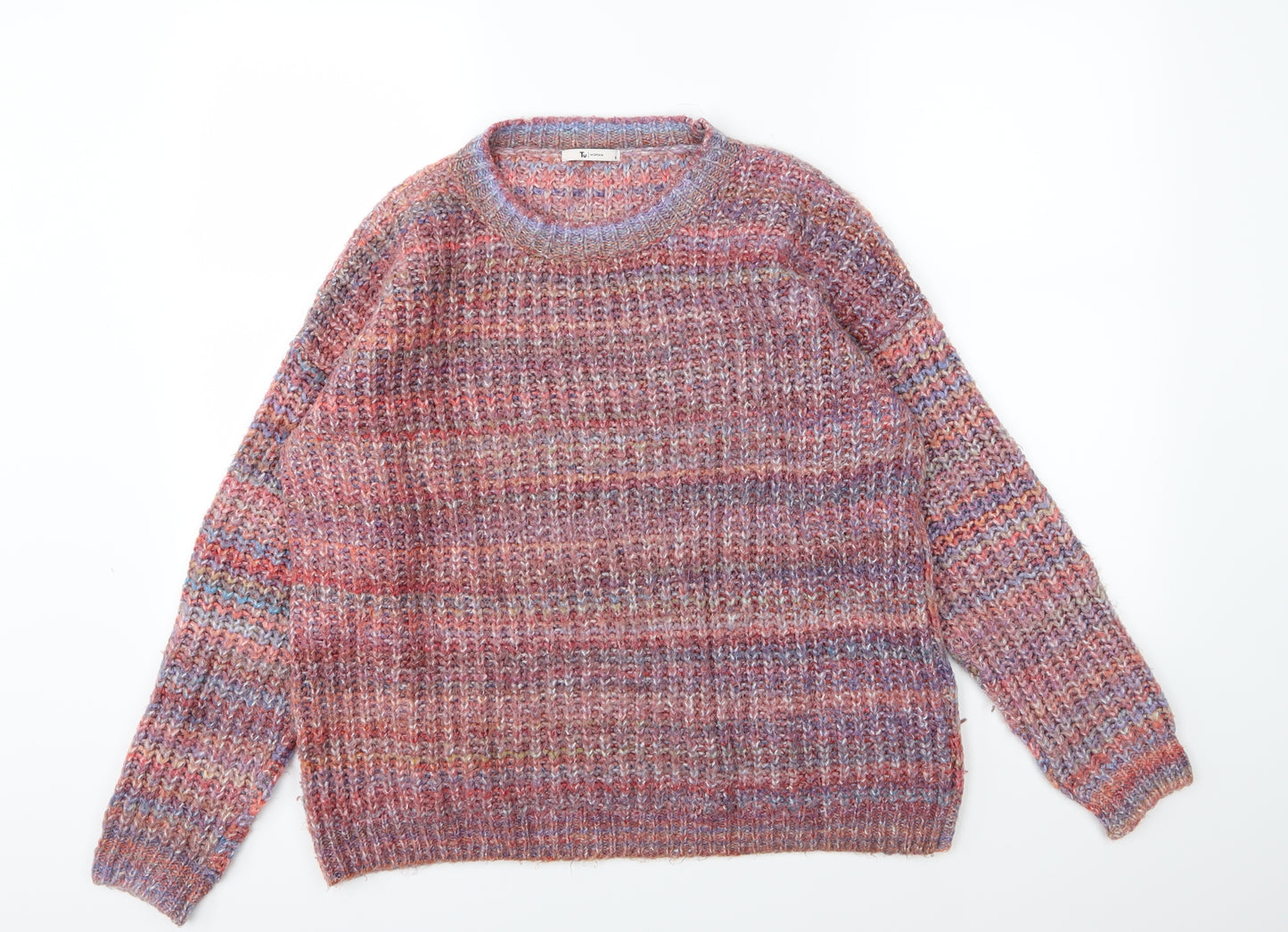 TU Womens Multicoloured Striped Knit Pullover Jumper Size 16