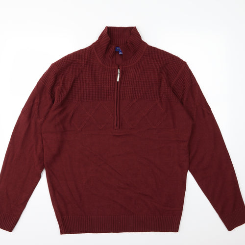 Premier man Mens Red  Knit Pullover Jumper Size M