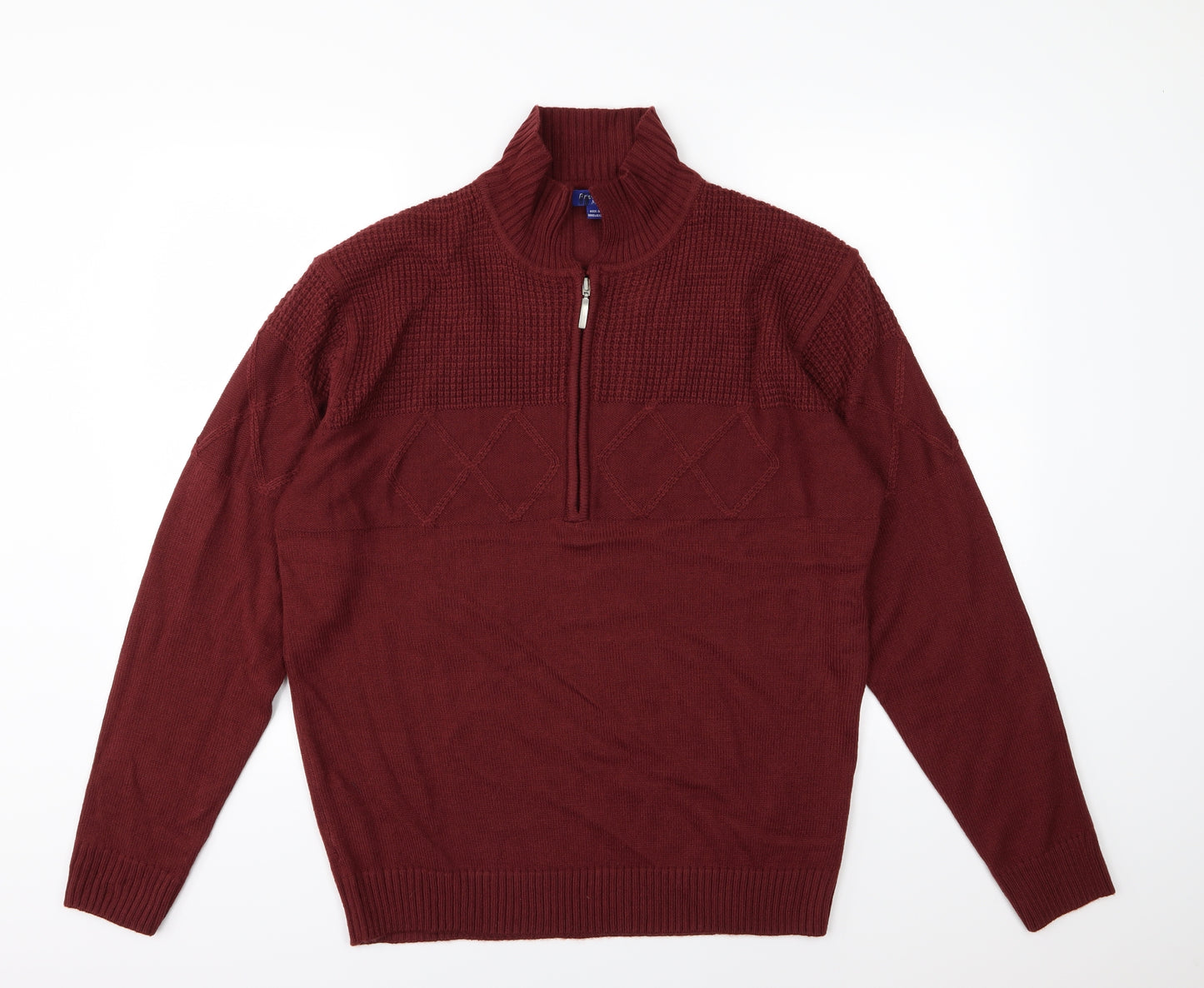 Premier man Mens Red  Knit Pullover Jumper Size M