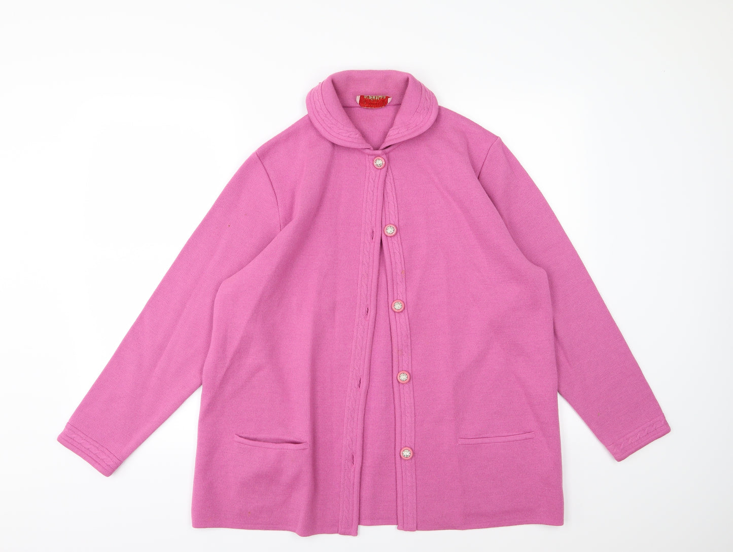 Riddella Womens Pink  Knit Cardigan Jumper Size 16