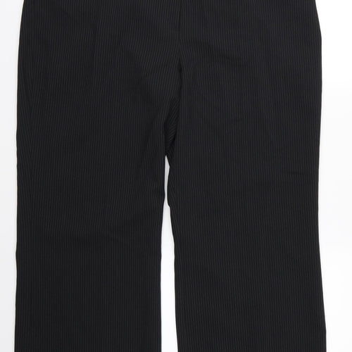 F&F Womens Black Striped Rayon Trousers  Size 20 L30 in - Short leg