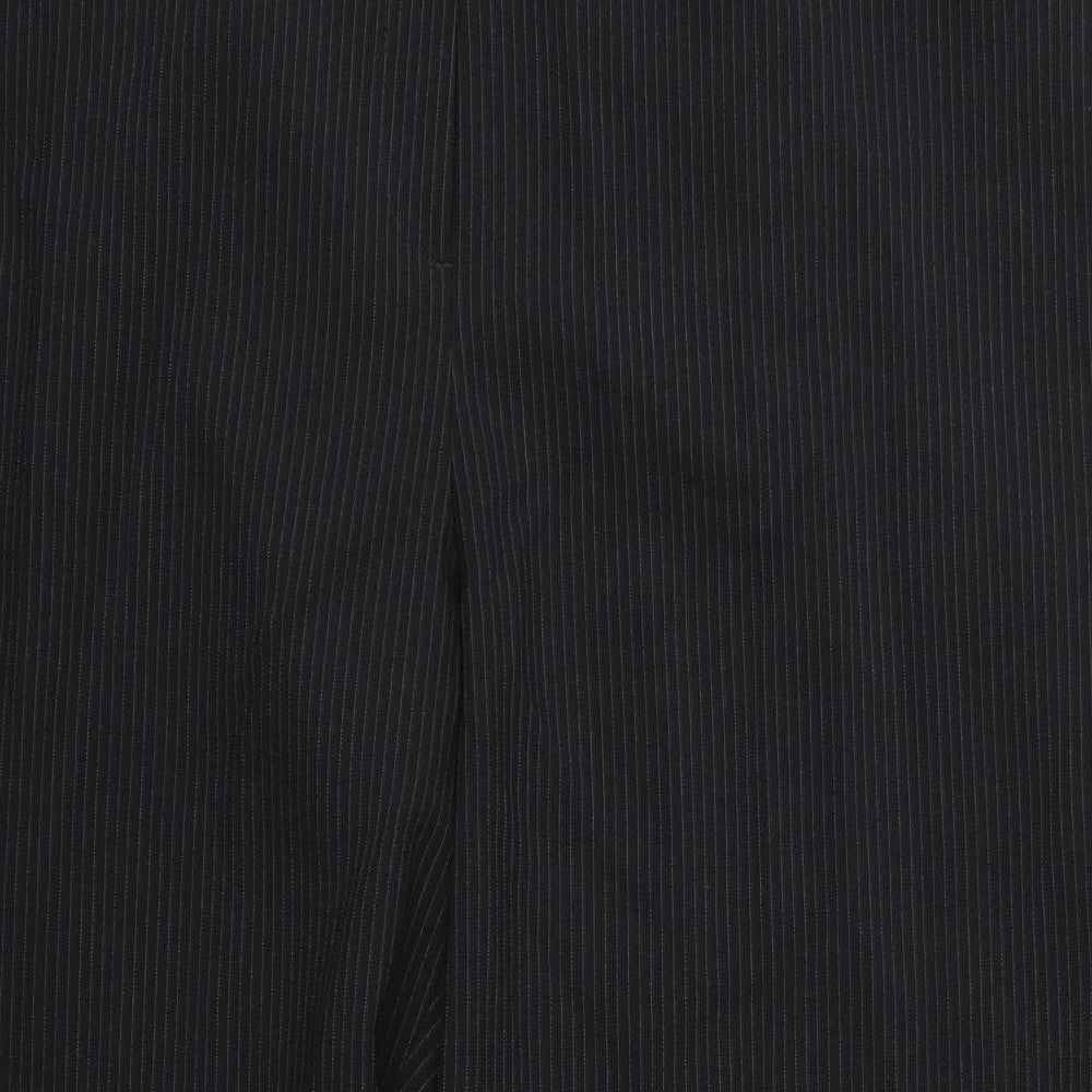 F&F Womens Black Striped Rayon Trousers  Size 20 L30 in - Short leg