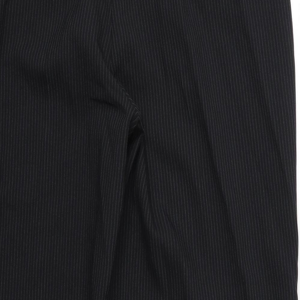 F&F Womens Black Striped Rayon Trousers  Size 20 L30 in - Short leg