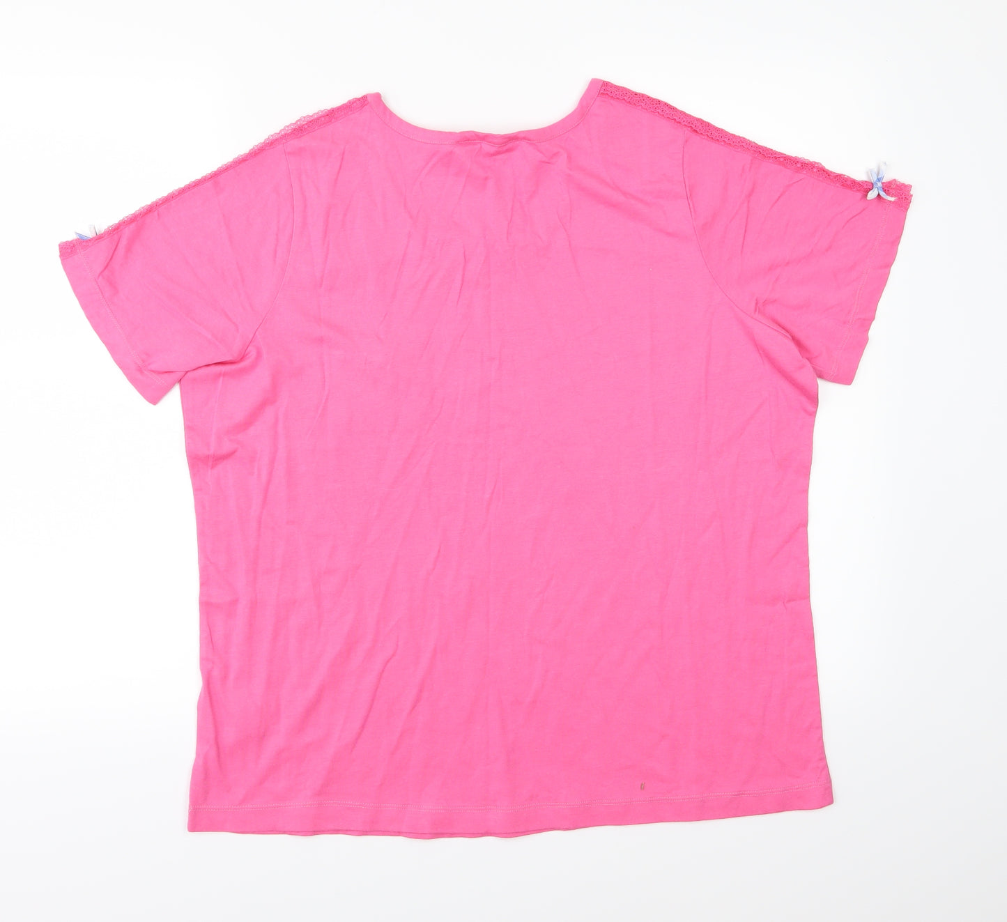 Pretty Secrets Womens Pink  Jersey Top Pyjama Top Size 16