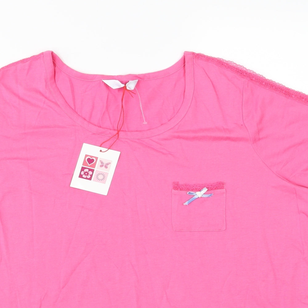 Pretty Secrets Womens Pink  Jersey Top Pyjama Top Size 16