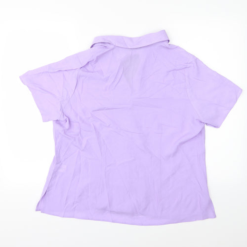 Wardrobe Womens Purple  Chiffon Basic Button-Up Size 18