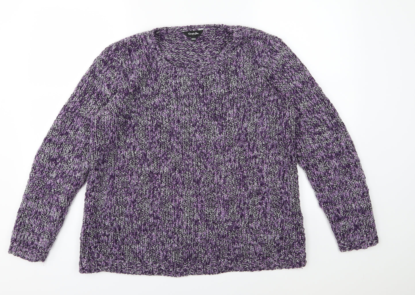 Simply Be Womens Purple  Knit Pullover Jumper Size 16