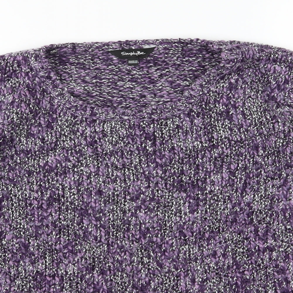 Simply Be Womens Purple  Knit Pullover Jumper Size 16