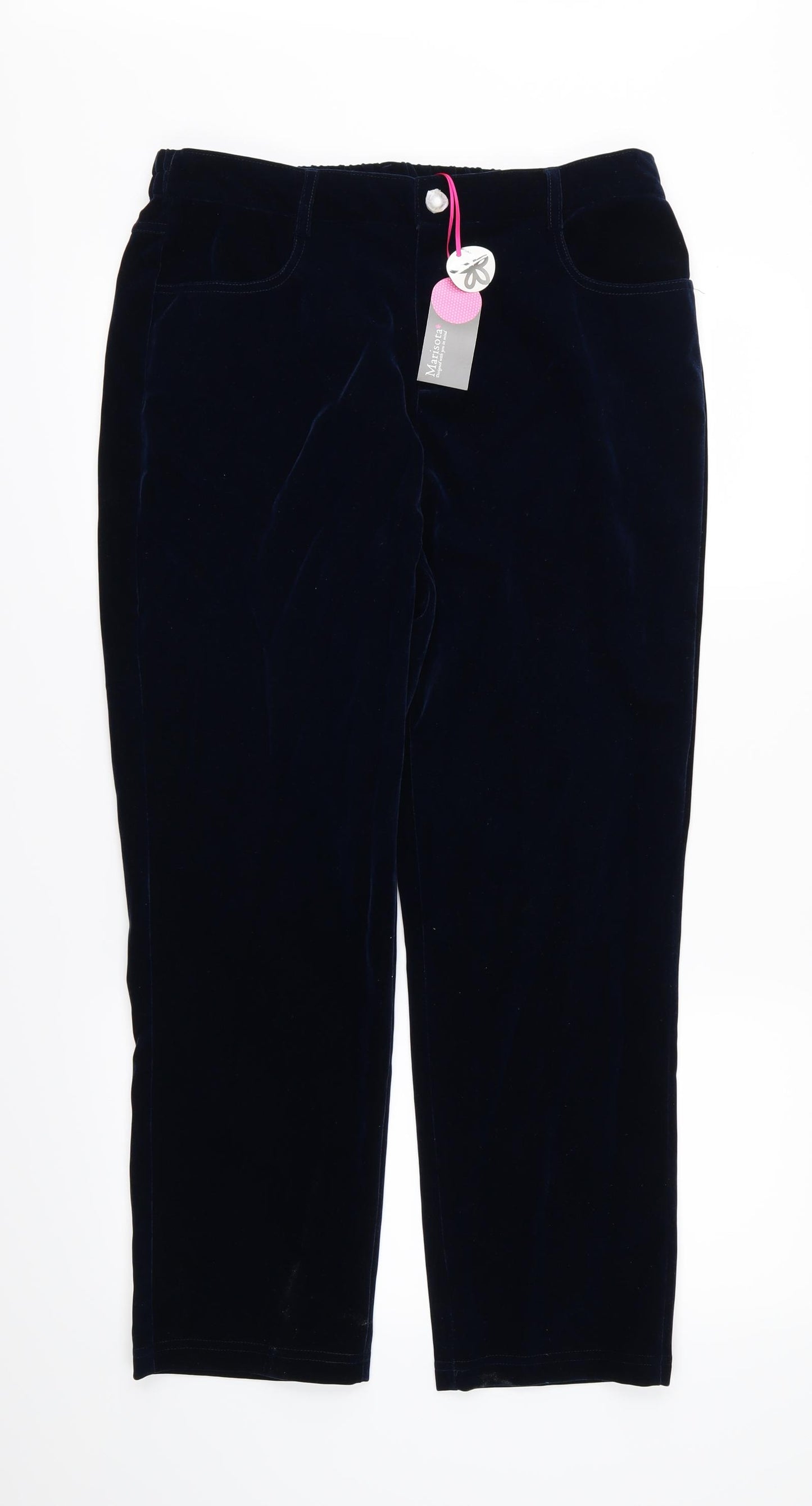 Marisota  Womens Blue  Velour Straight Jeans Size 16 L27 in